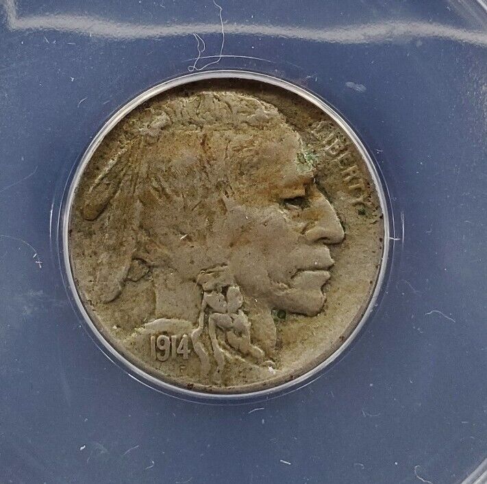 1914 P Buffalo Nickel Coin ANACS EF40 Split After Strike Weight 2.66 Grams
