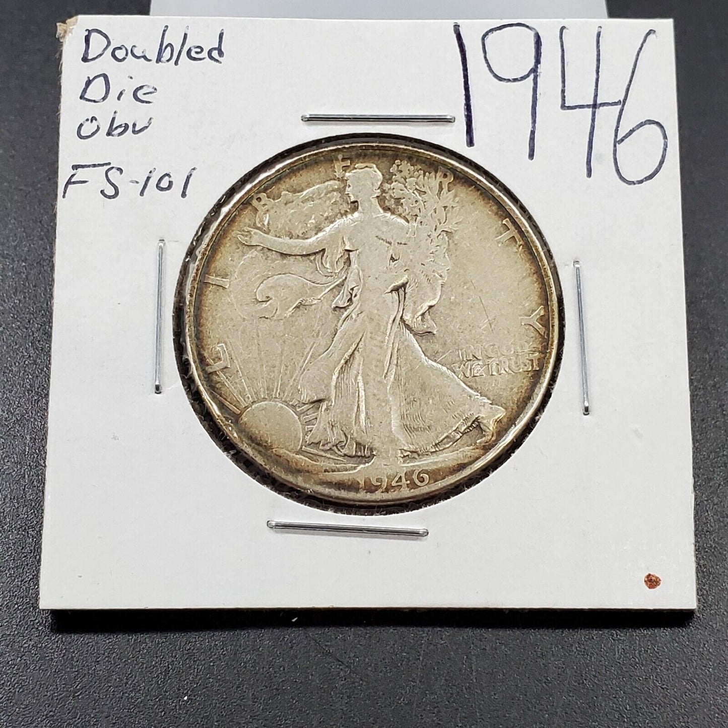 1946 P 50c Walking Liberty Variety Half Dollar FS-101 DDO Neat Toning Eagle