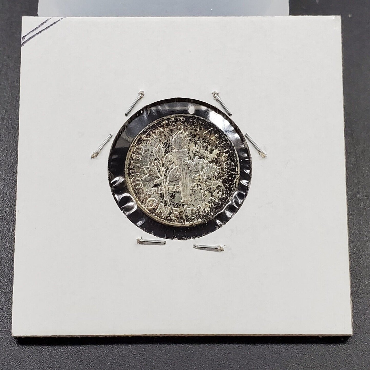 1963 P Roosevelt Silver Dime Coin BU Unc Original PQ Toning Toner OBV BLUE
