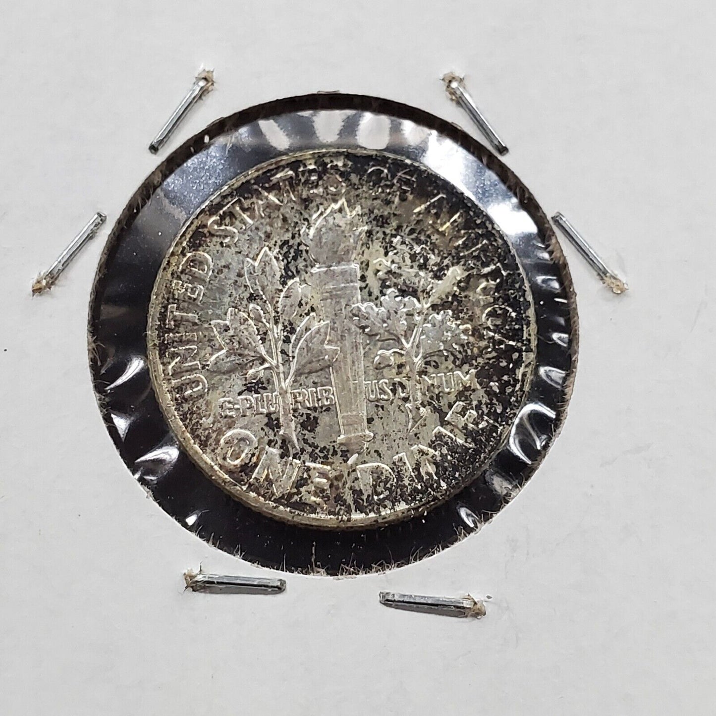 1963 P Roosevelt Silver Dime Coin BU Unc Original PQ Toning Toner OBV BLUE