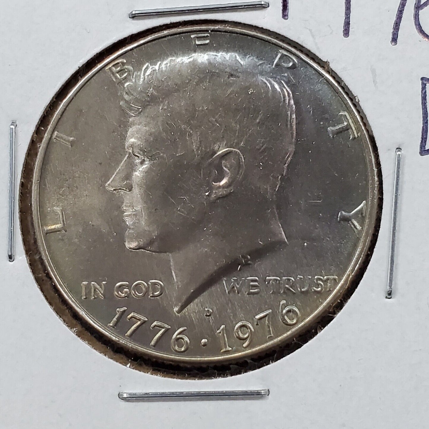 1976 D 50c Kennedy Clad Half Dollar Coin CH BU UNC Neat Toning Toner