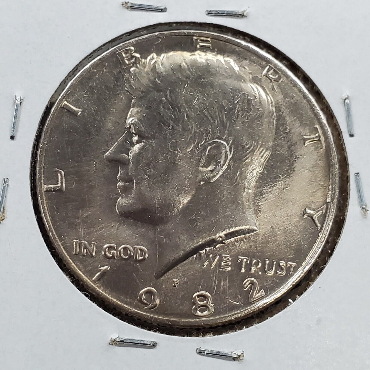 1982 P 50c Kennedy Clad Half Dollar No FG FS-501 Missing Initials Variety CH BU