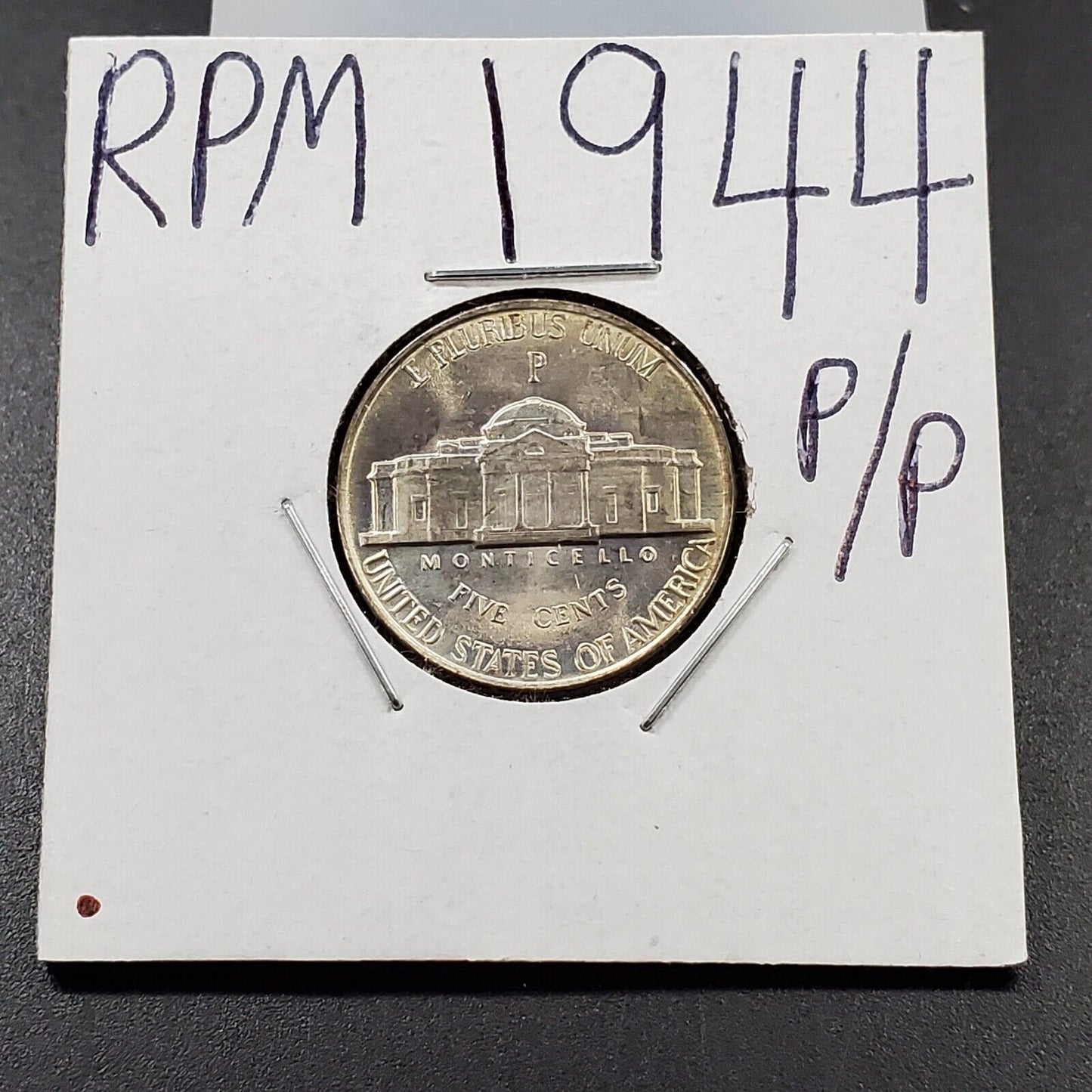 1944 P Jefferson War Nickel Variety RPM Repunched Mint Mark P/P BU UNC