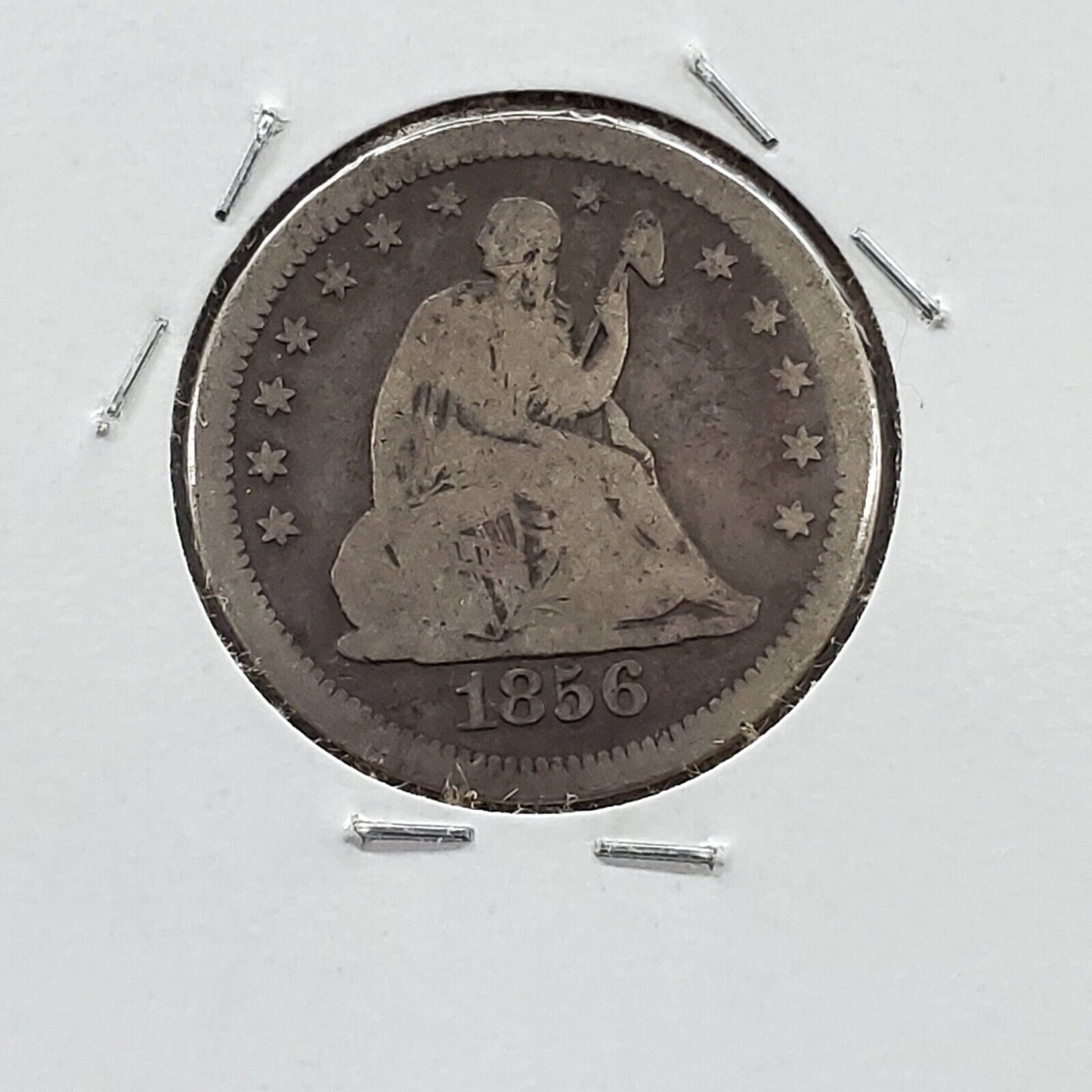 1856 S Seated Liberty 25c Variety Large / Small Mintmark FS-501 VG Very Good