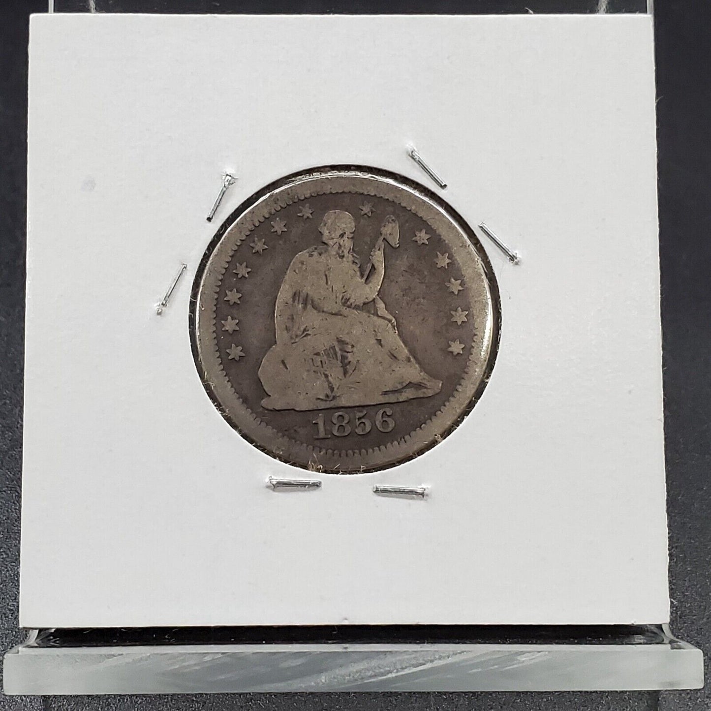 1856 S Seated Liberty 25c Variety Large / Small Mintmark FS-501 VG Very Good