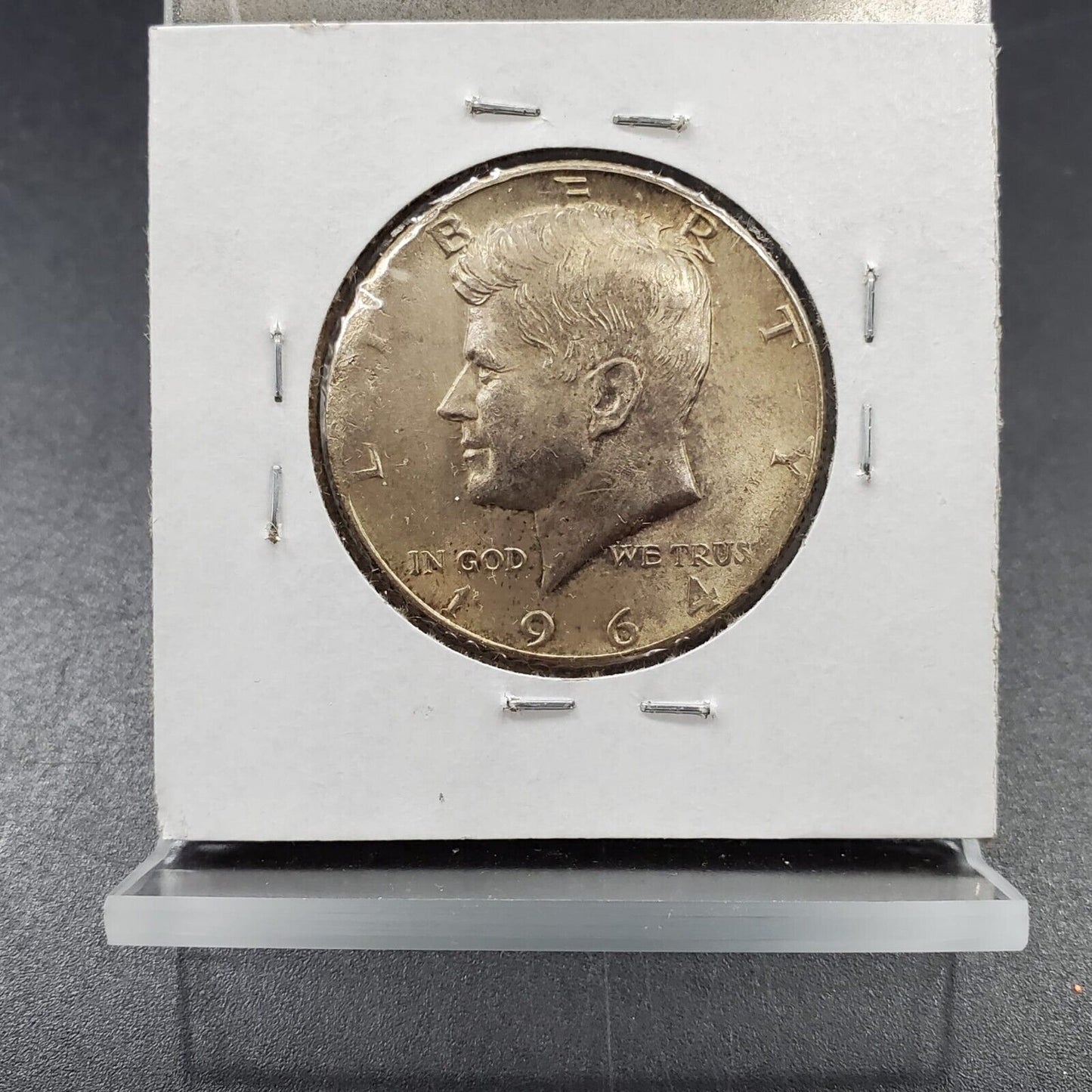 1964 P Kennedy Half Dollar Coin Planchet Damage Before Strike Major Error CH AU