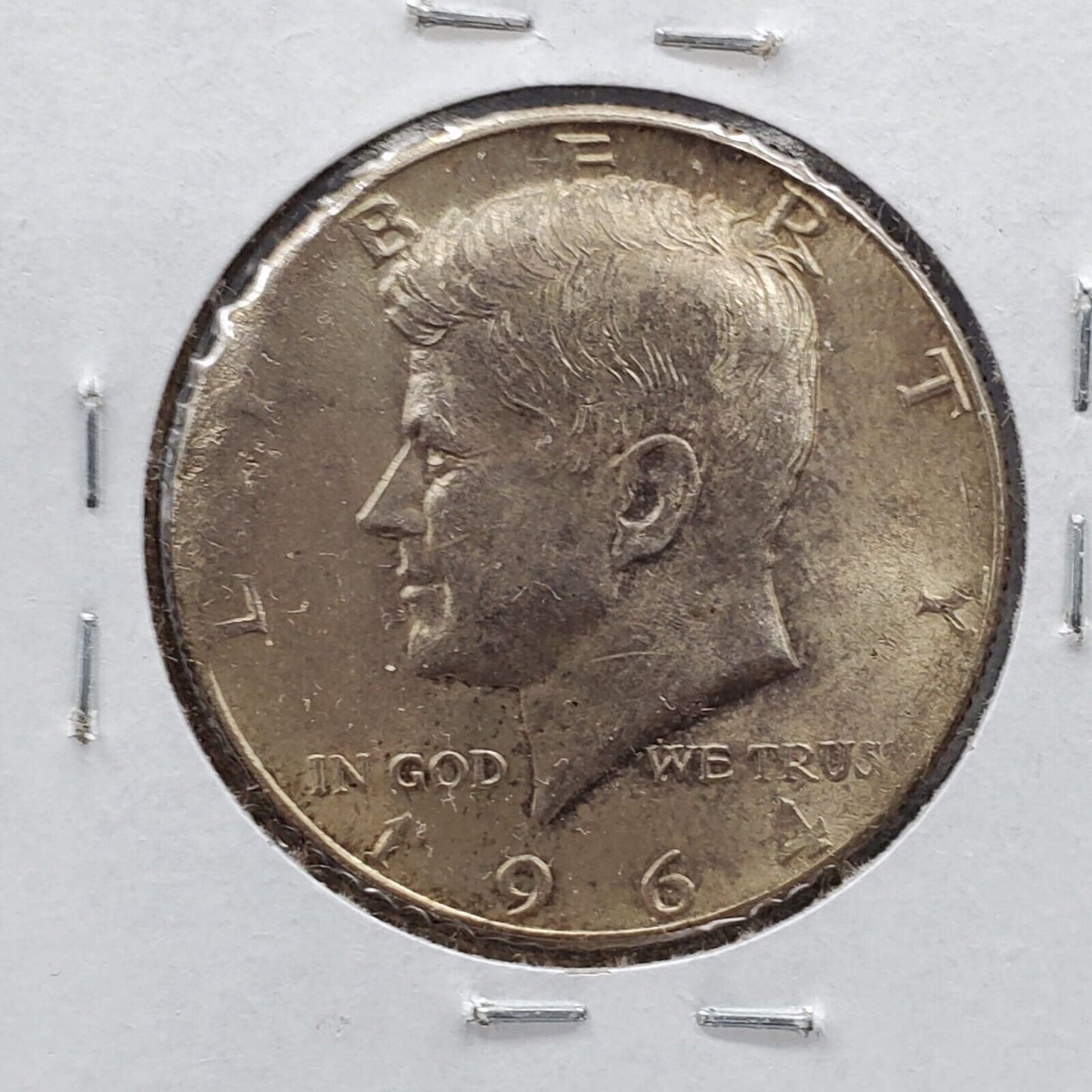 1964 P Kennedy Half Dollar Coin Planchet Damage Before Strike Major Error CH AU