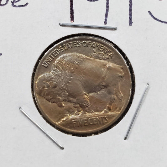 1913 P 5c Buffalo Indian Head Nickel Coin TYPE 1 EF XF Extra Fine 10% rotated 2