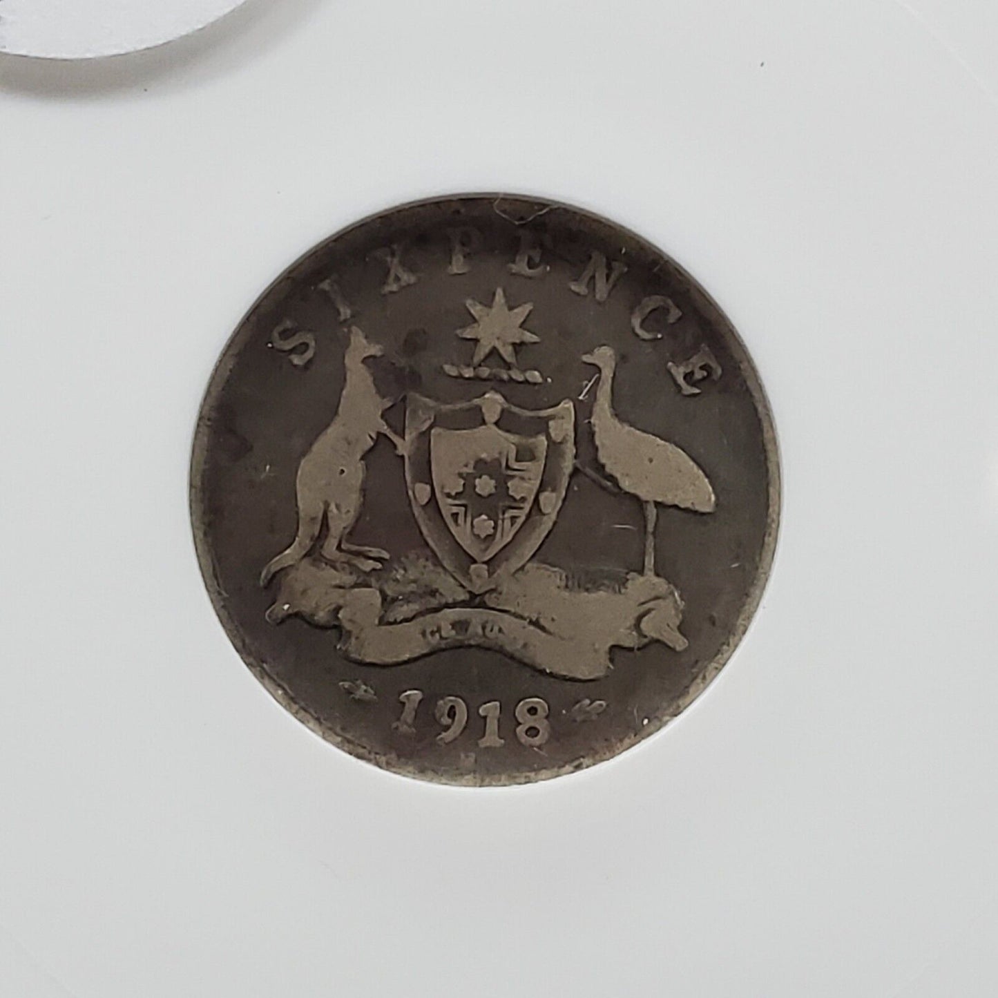 1918 M Australia Silver 6 Pence Coin key date ANACS CERTIFIED VG8