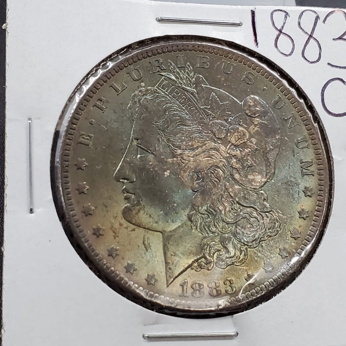 1883 O $1 Morgan Eagle Silver Dollar Coin BU UNC Neat Toning Original