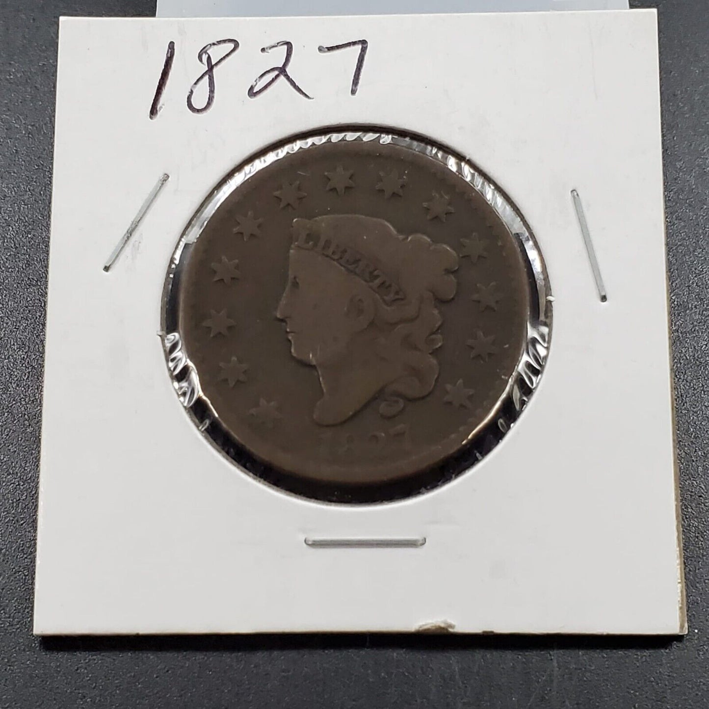 1827 Classic Head Liberty US Large Cent 1c Choice Good / Very Good VG