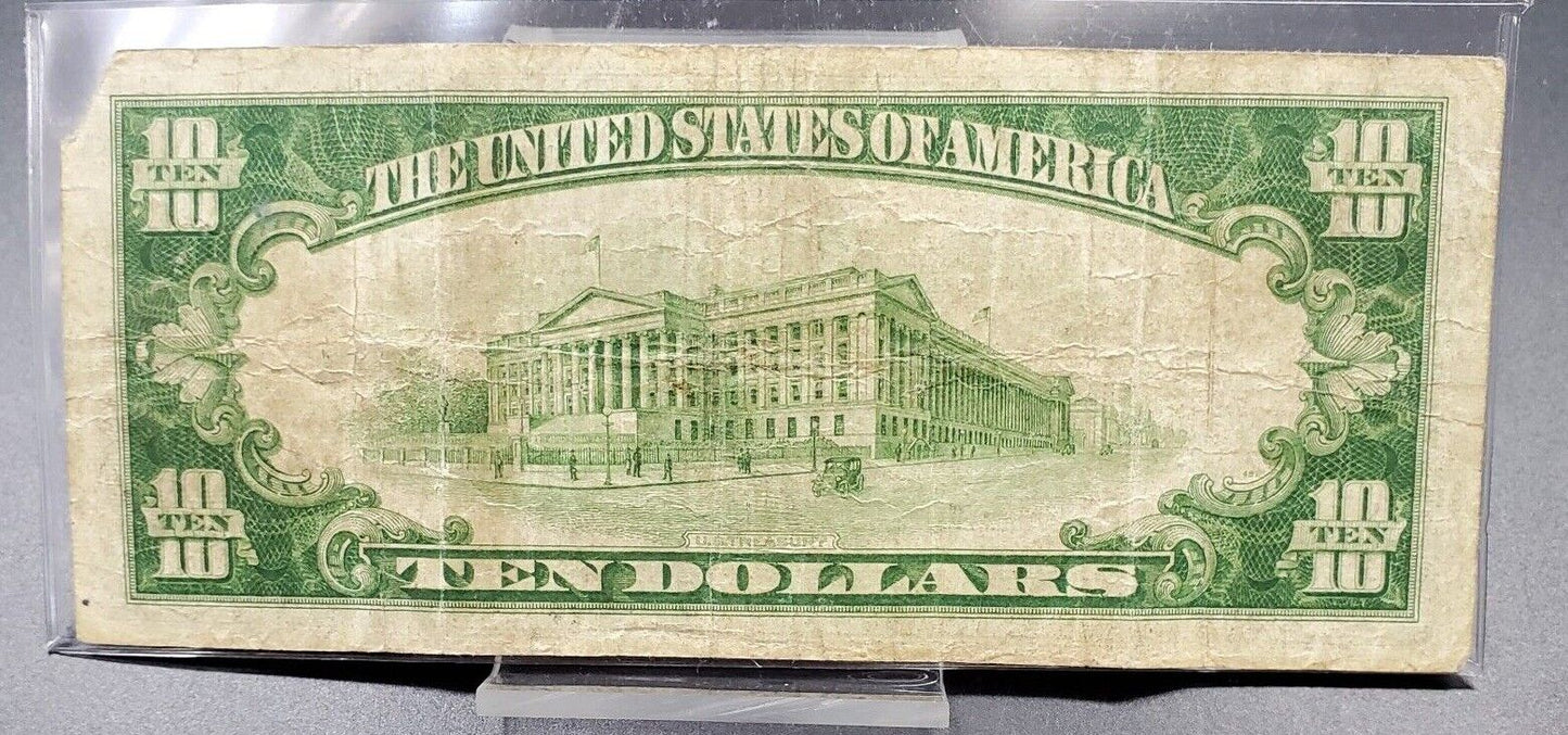 1934 A $10 FRN Richmond FRN Federal Reserve Note Mule Different size Block #s