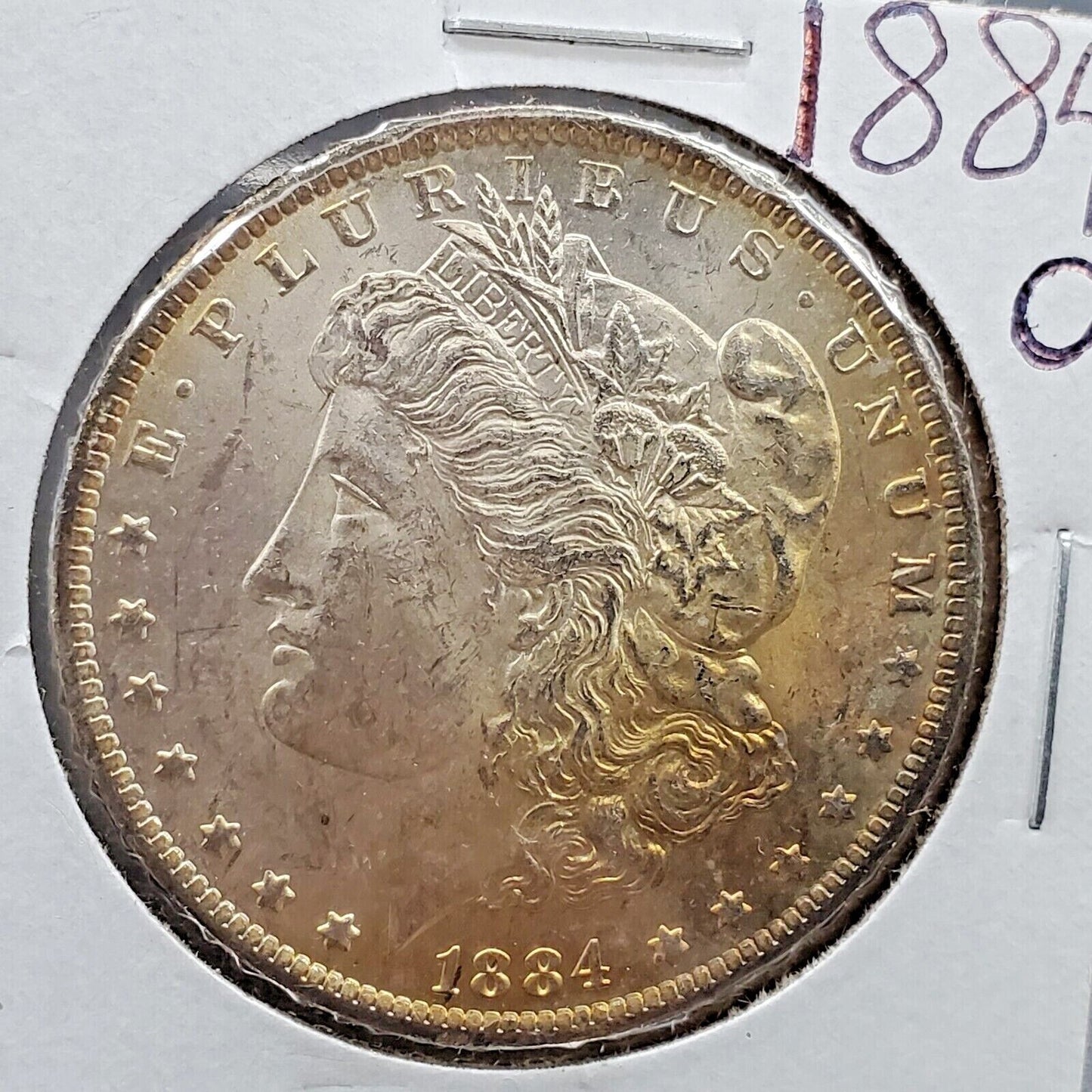 1884 O $1 Morgan Eagle Silver Dollar Coin Choice BU UNC Neat Toning Toner