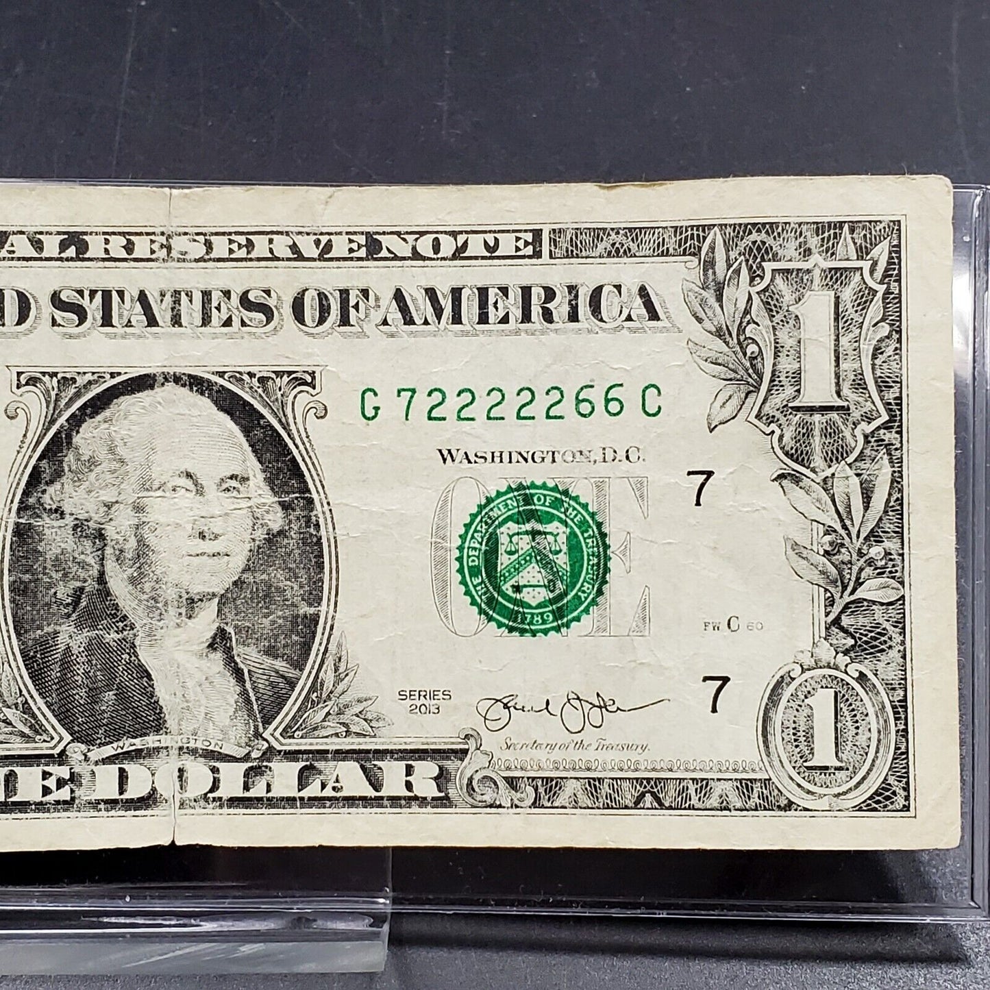 2013 FRN Federal Reserve Note US Currency Bill Quintup Repeat Serial # Circ