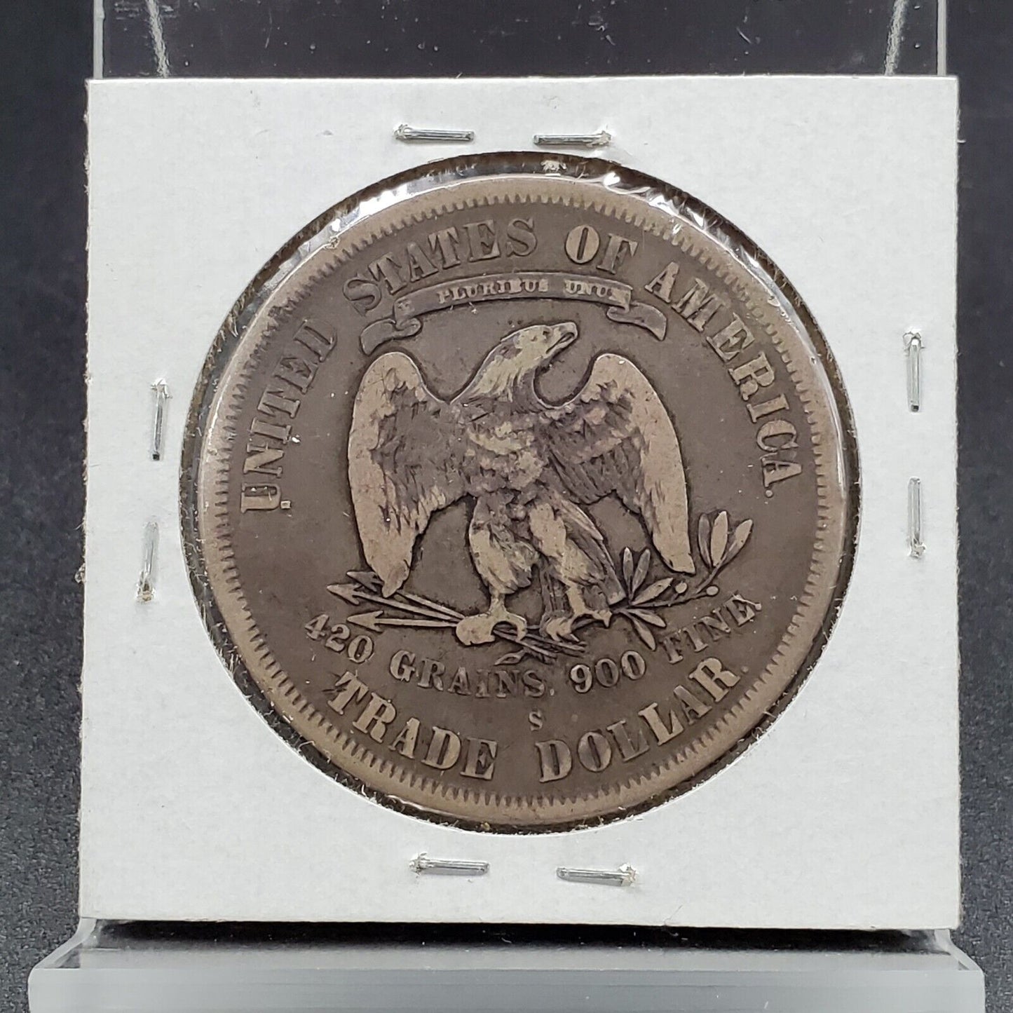1877 S US Seated Liberty Trade Dollar Choice VG Very Good / Fine