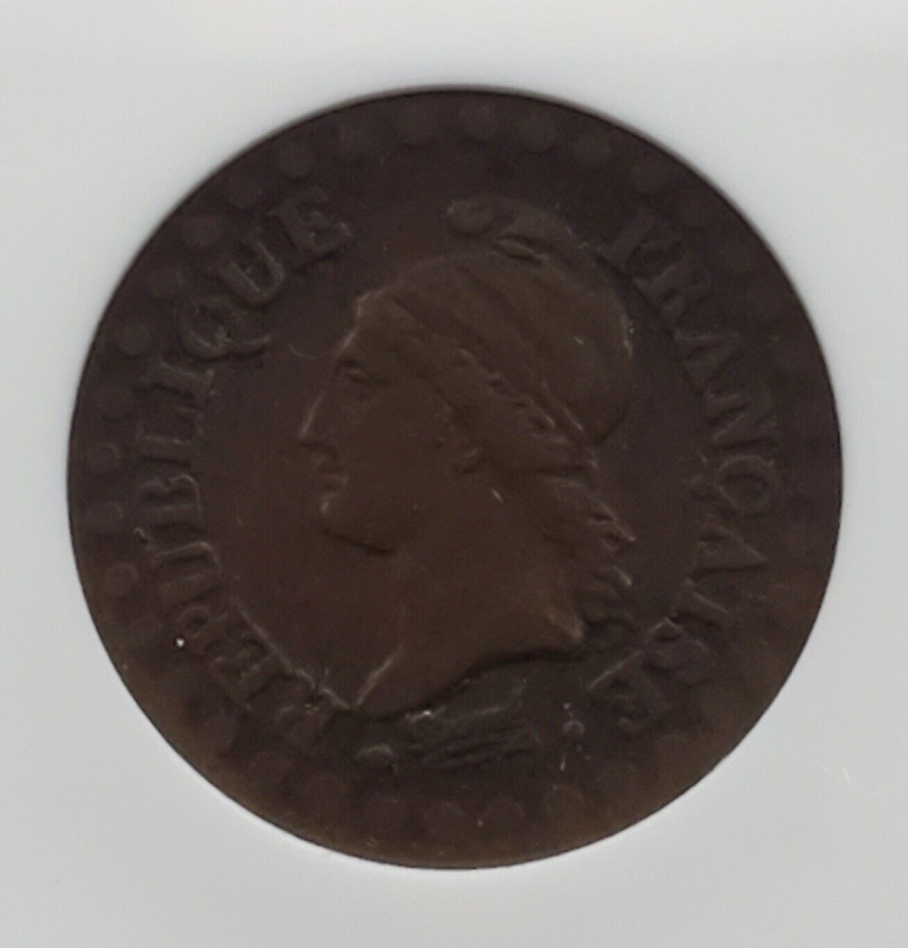 France LAN 6 A (1797-1798) 1 One Centime - Nice Copper Coin