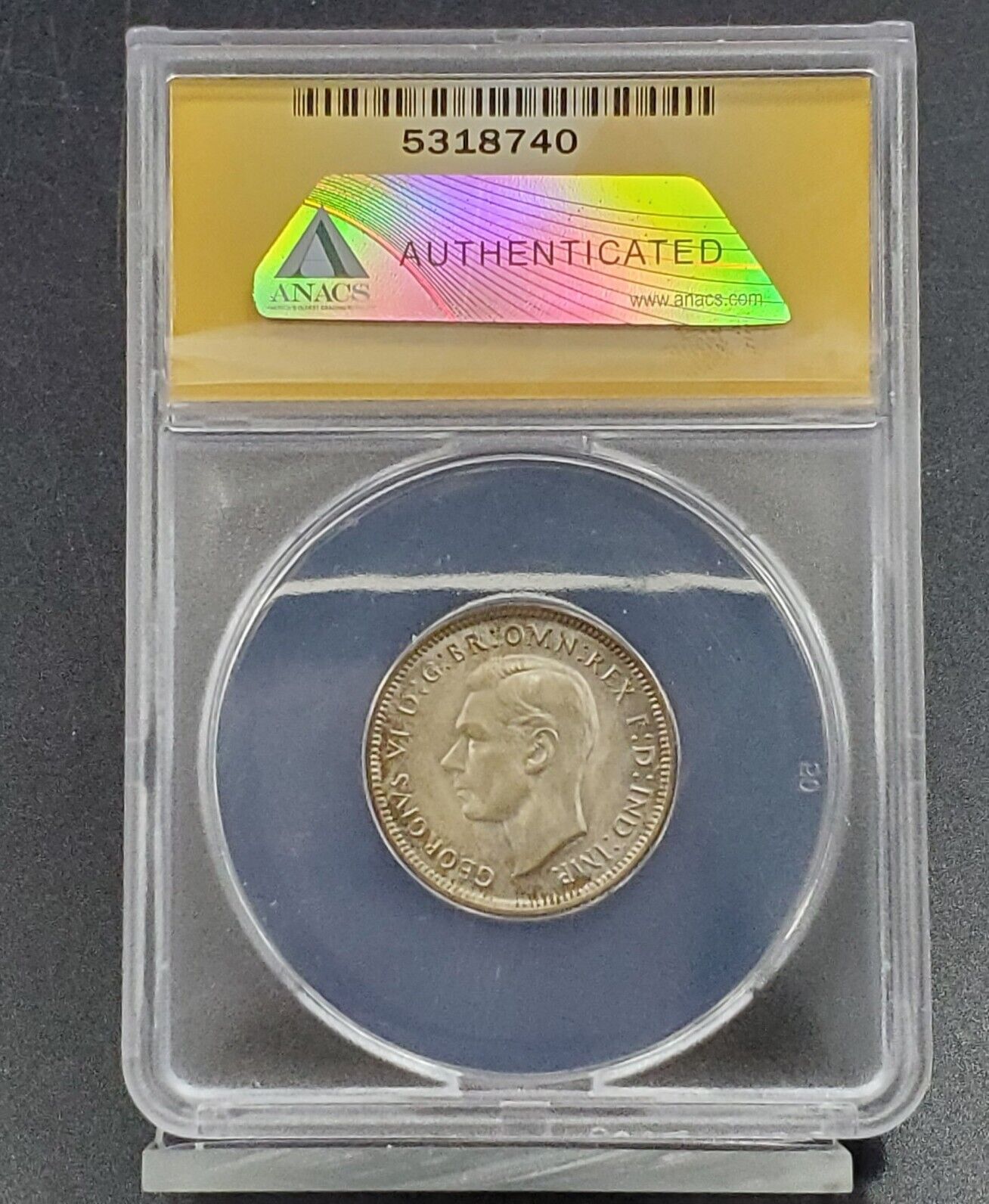 1944-S AUSTRALIA SHILLING 1S ANACS MS65 Gem BU UNC CERTIFIED
