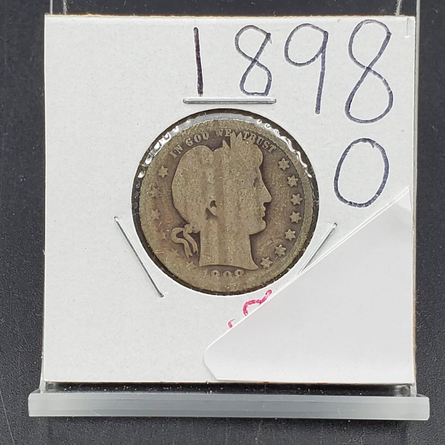 1898 O Barber Silver Quarter Coin AG About Good