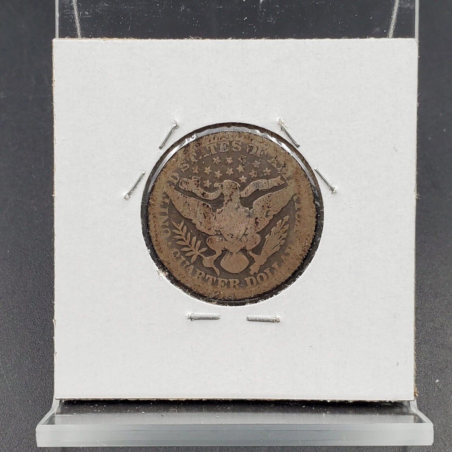 1902 P 25C Barber Silver Quarter Coin AG About Good Full Date Neat Toning