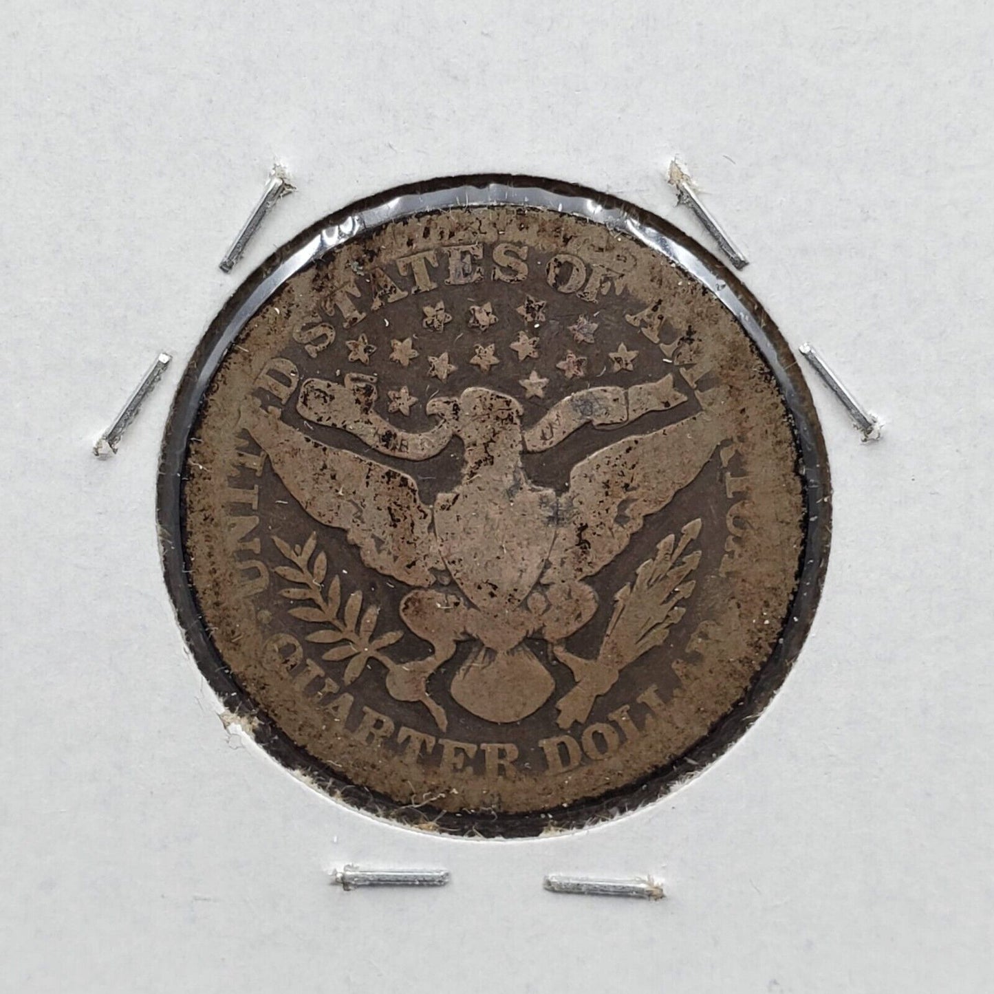1902 P 25C Barber Silver Quarter Coin AG About Good Full Date Neat Toning