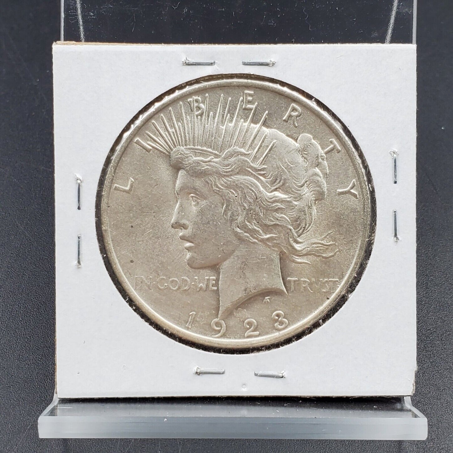 1923 P Peace 90% Silver Eagle Dollar Coin Laminated reverse Error coin