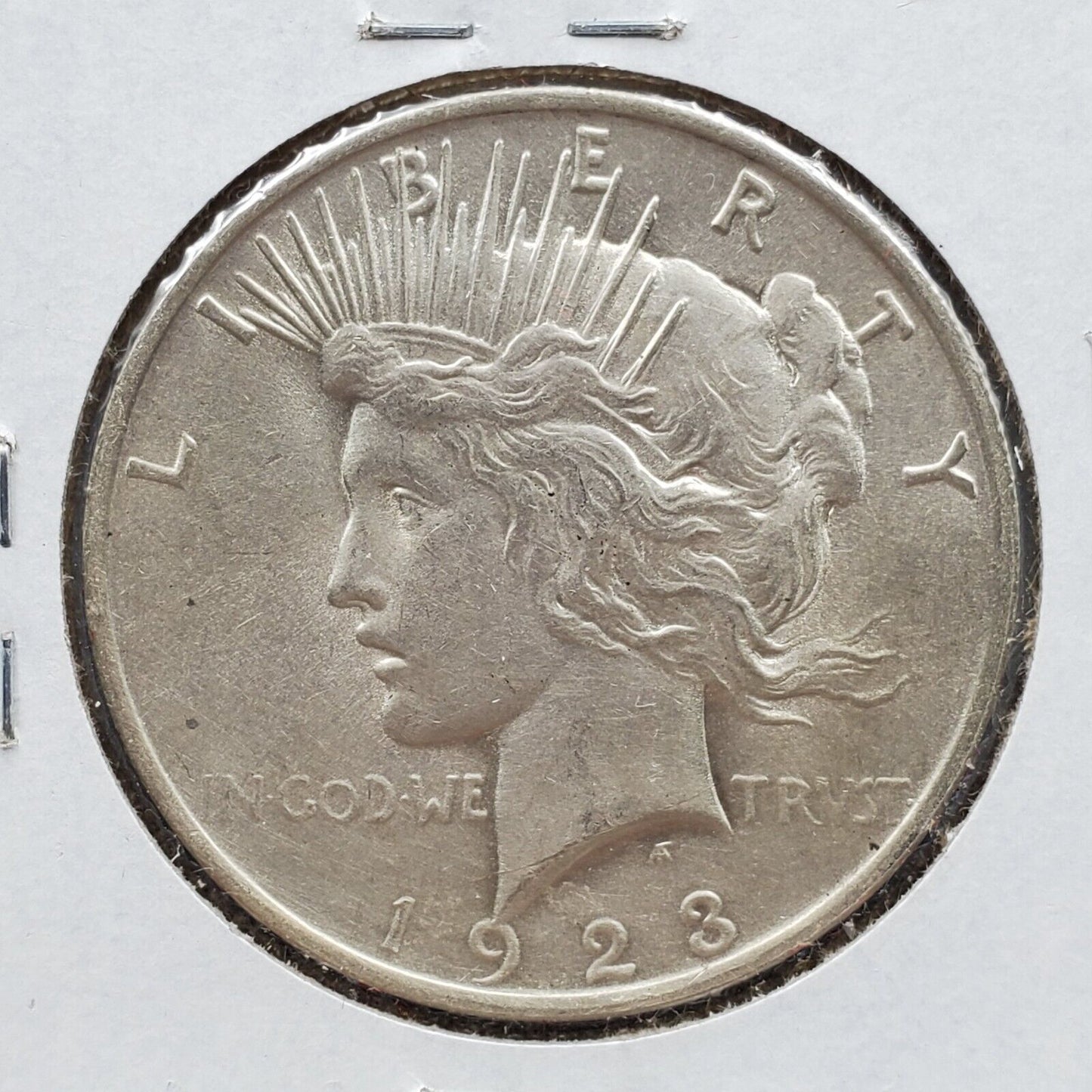 1923 P Peace 90% Silver Eagle Dollar Coin Laminated reverse Error coin