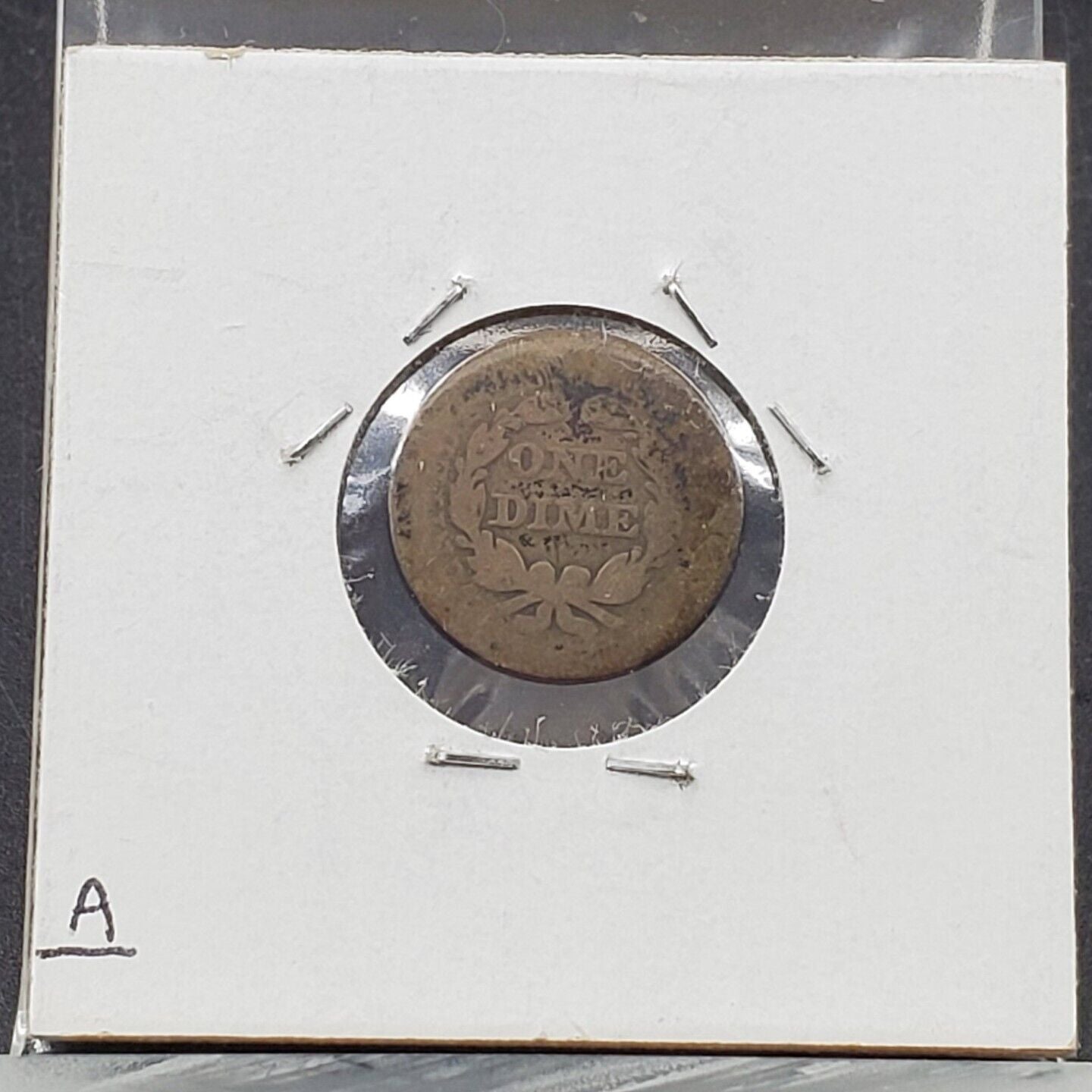1853 Liberty Seated 10c Dime Silver Coin With Arrows Variety AG About Good