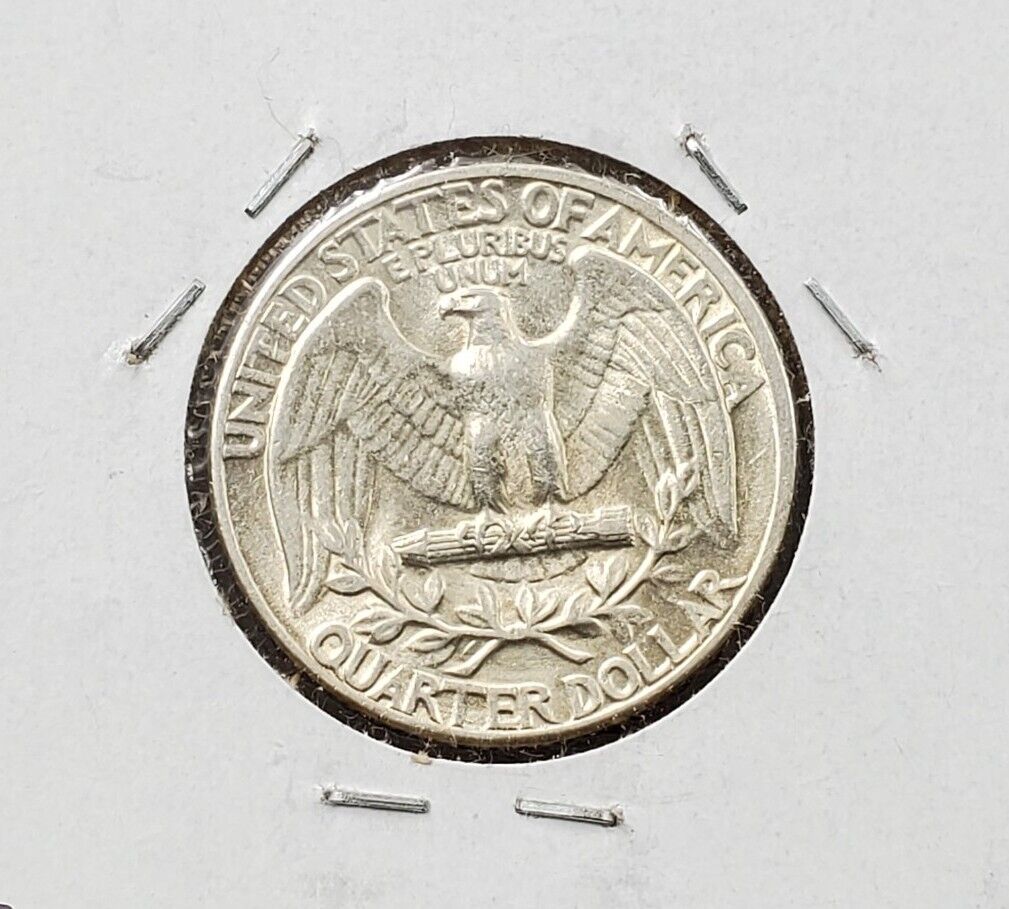 1944 P Washington Silver Quarter Coin CIRC AU ABOUT UNC WW2 ERA