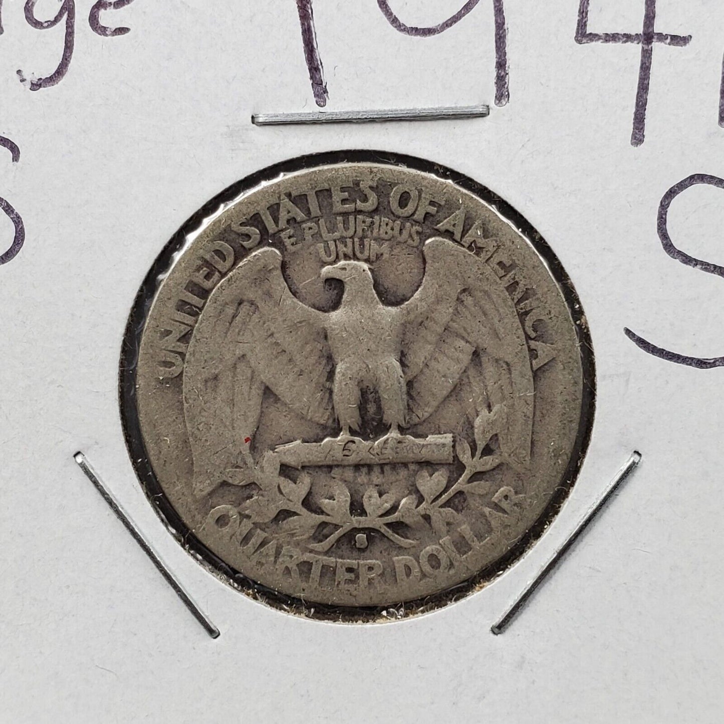 1941 S 25C Washington Quarter Silver Coin Large S Circulated Variety