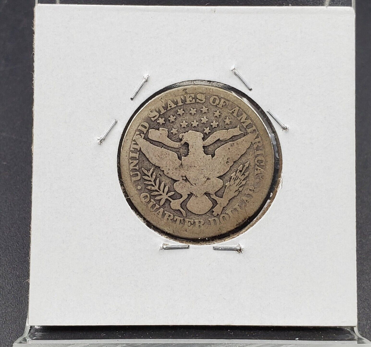 1892 P Barber Silver Quarter Coin Very Circulated Full Date Condition