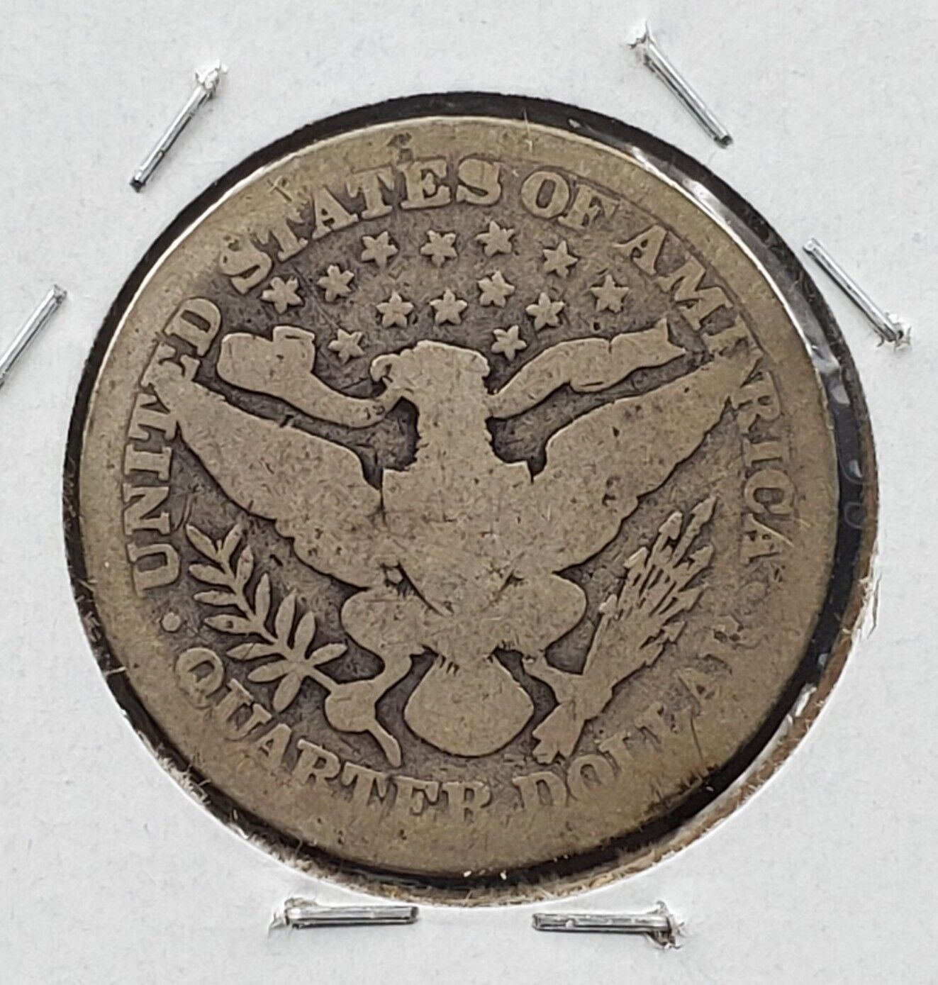 1892 P Barber Silver Quarter Coin Very Circulated Full Date Condition