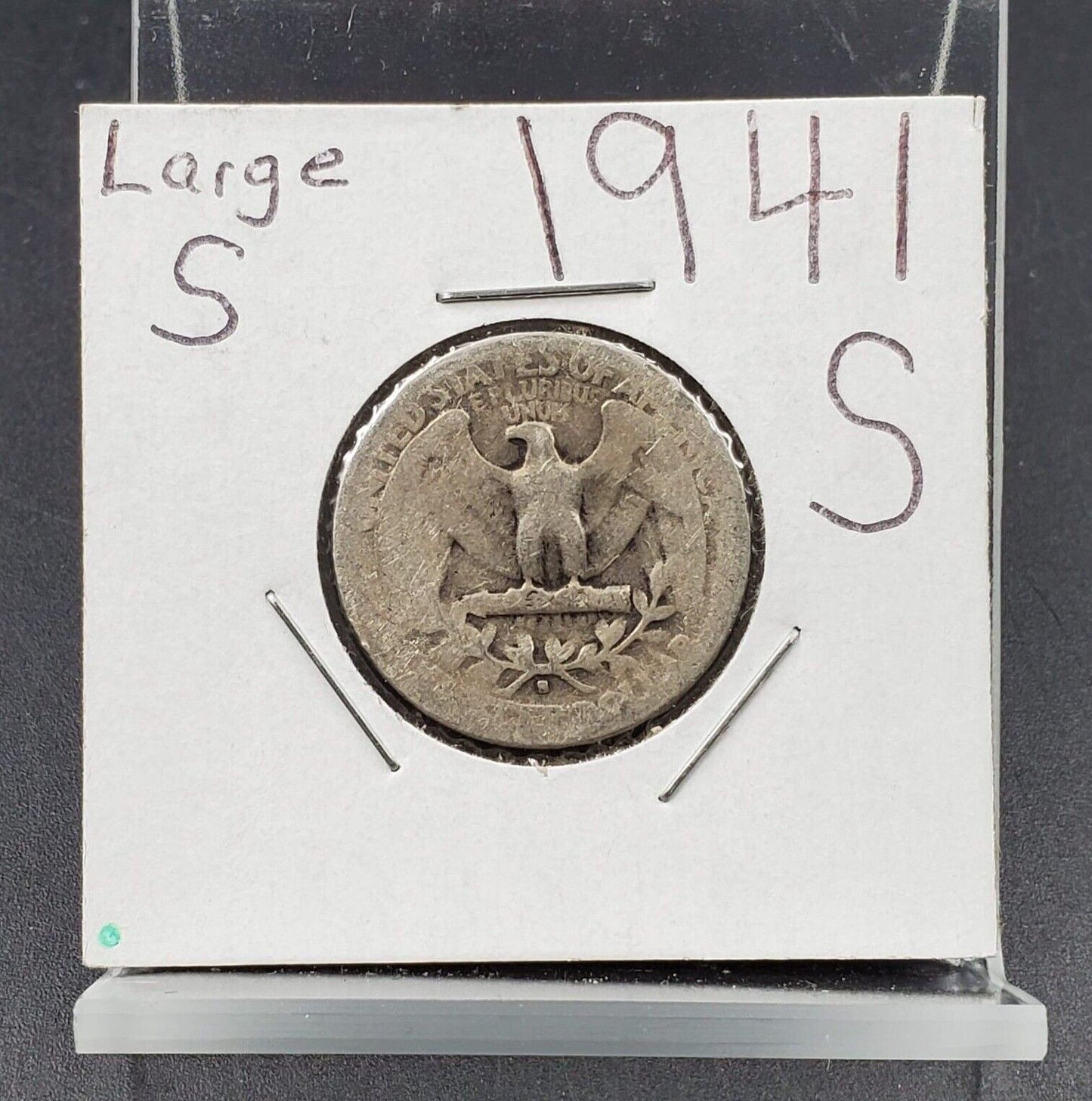 1941 S 25C Washington Quarter Silver Coin Large S Circ AG ABOUT GOOD Variety