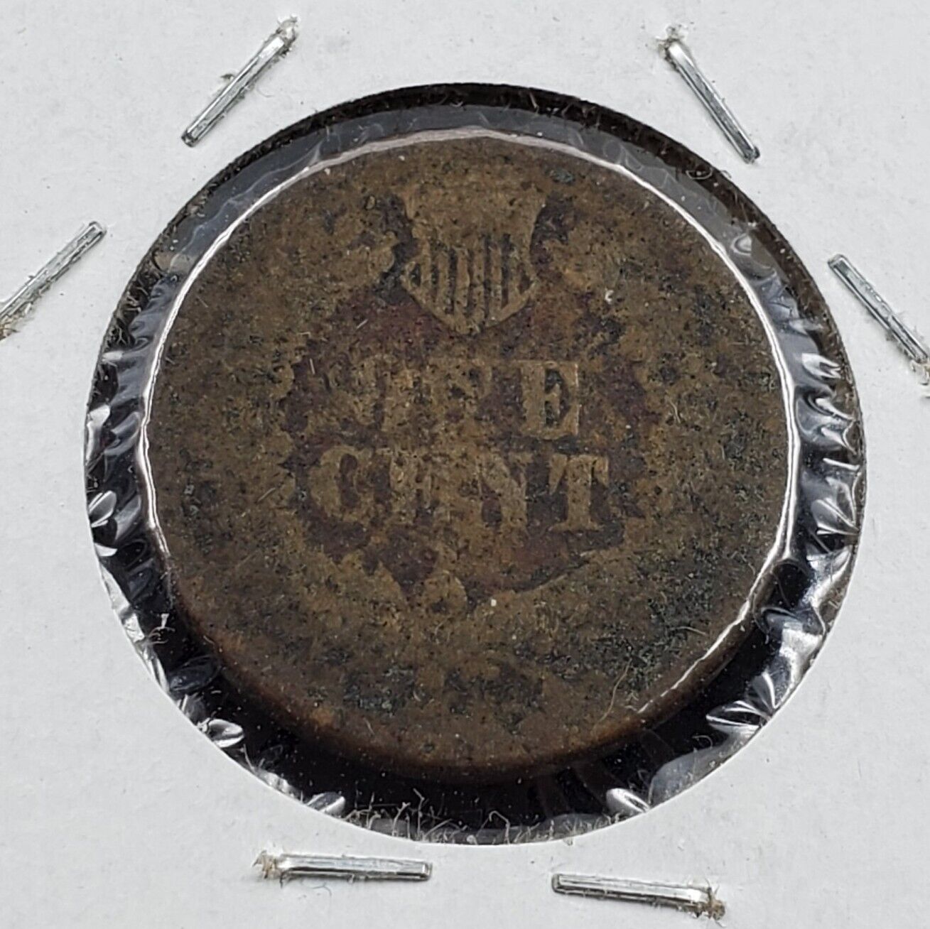 1864 Indian Head Cent Coin Copper Nickel Civil War Goog G / VG Details damage