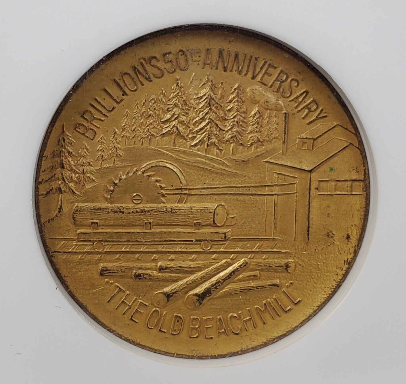 1935 WI 32mm AE SC50C BRILLION 50TH ANNIVERSARY NGC Medal MS63 Old Beachmill BU