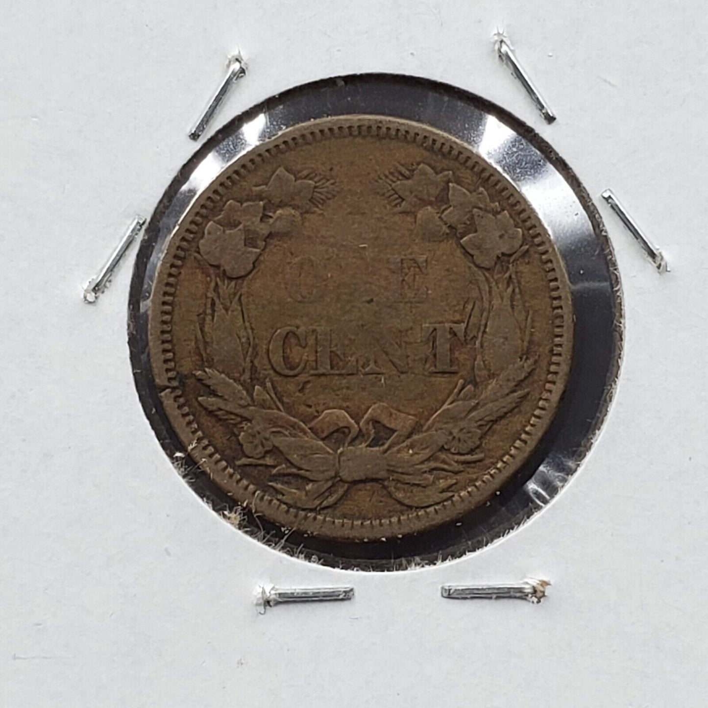1858 SL Flying Eagle Cent Penny Coin Choice Fine Struck Through Grease Reverse