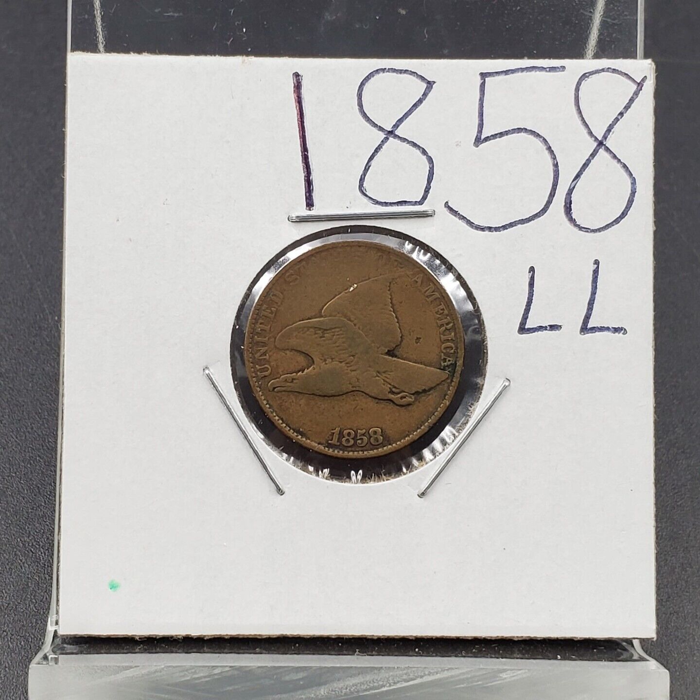 1858 LL Flying Eagle Cent Penny Coin Choice VG Very Good Circ