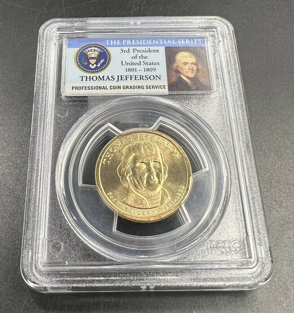 2007 P Thomas Jefferson Presidential Dollar PCGS MS 66 Position A