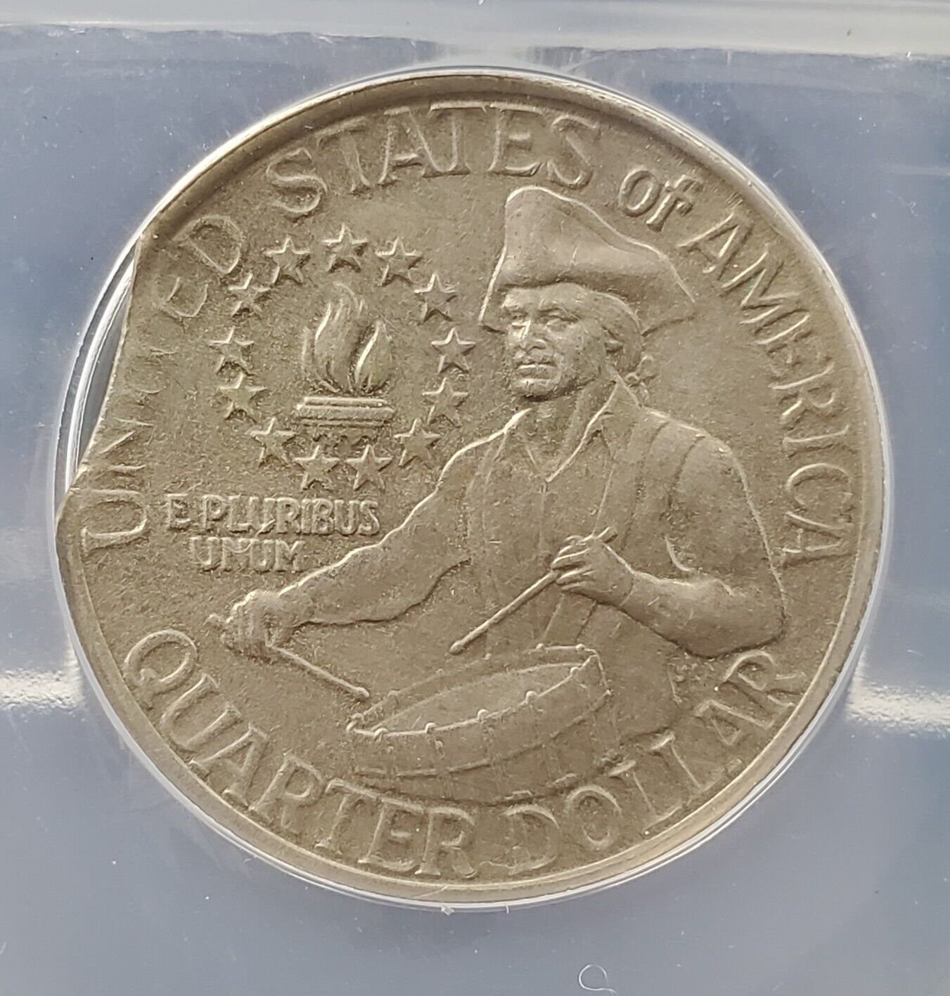 1976 P 25c Washington Quarter Coin ANACS AU50 "CURVED CLIP" Weight 5.66 Grams