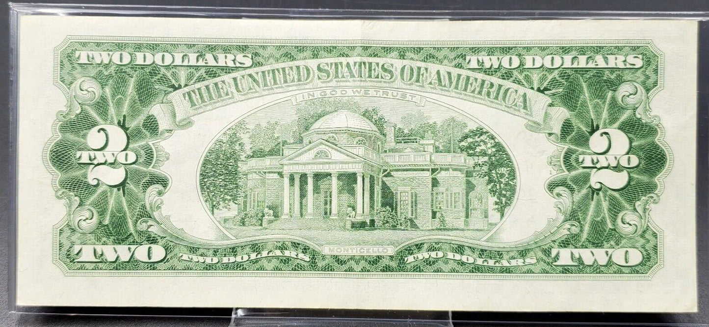 1963 $2 Red Seal Legal Tender Circulated Note MATCHING BLOCK PLATE #1 OBV & REV
