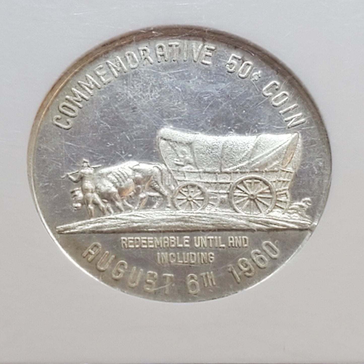 1960 Nebraska Charon Diamond Jubilee Medal Token 50C NGC MS62 BU Certified