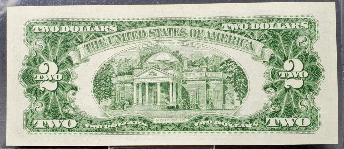 1963 $2 Red Seal Legal Tender CH Unc Note MATCHING # 3 D BLOCK PLATE NUMBERS