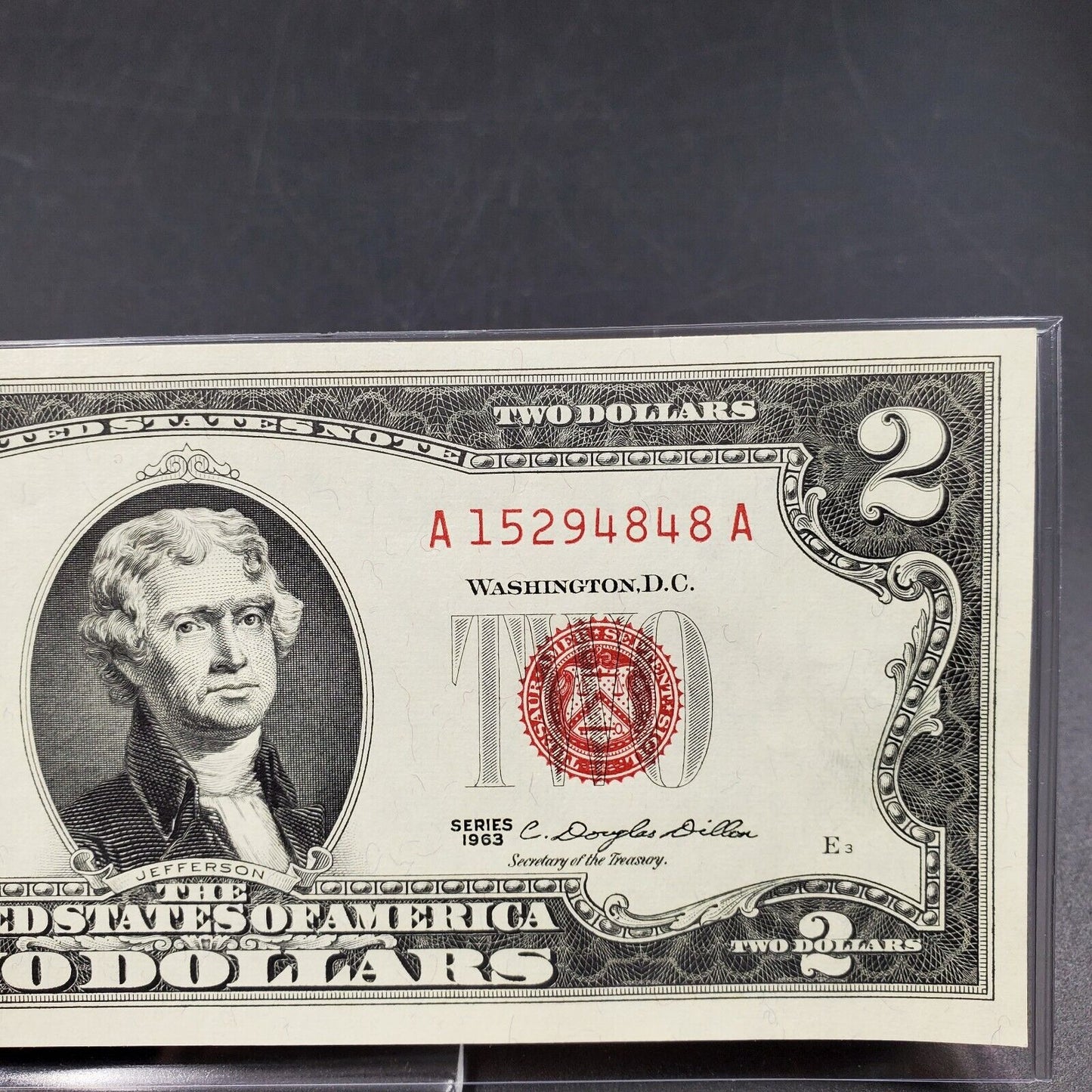 1963 $2 Red Seal Legal Tender Uncirculated Note MATCHING # 3 BLOCK PLATE NUMBERS