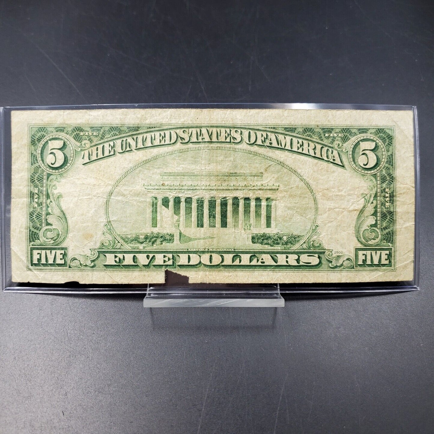 1953 B $5 Silver Certificate Blue Seal US Currency Bill Circ VG Detail