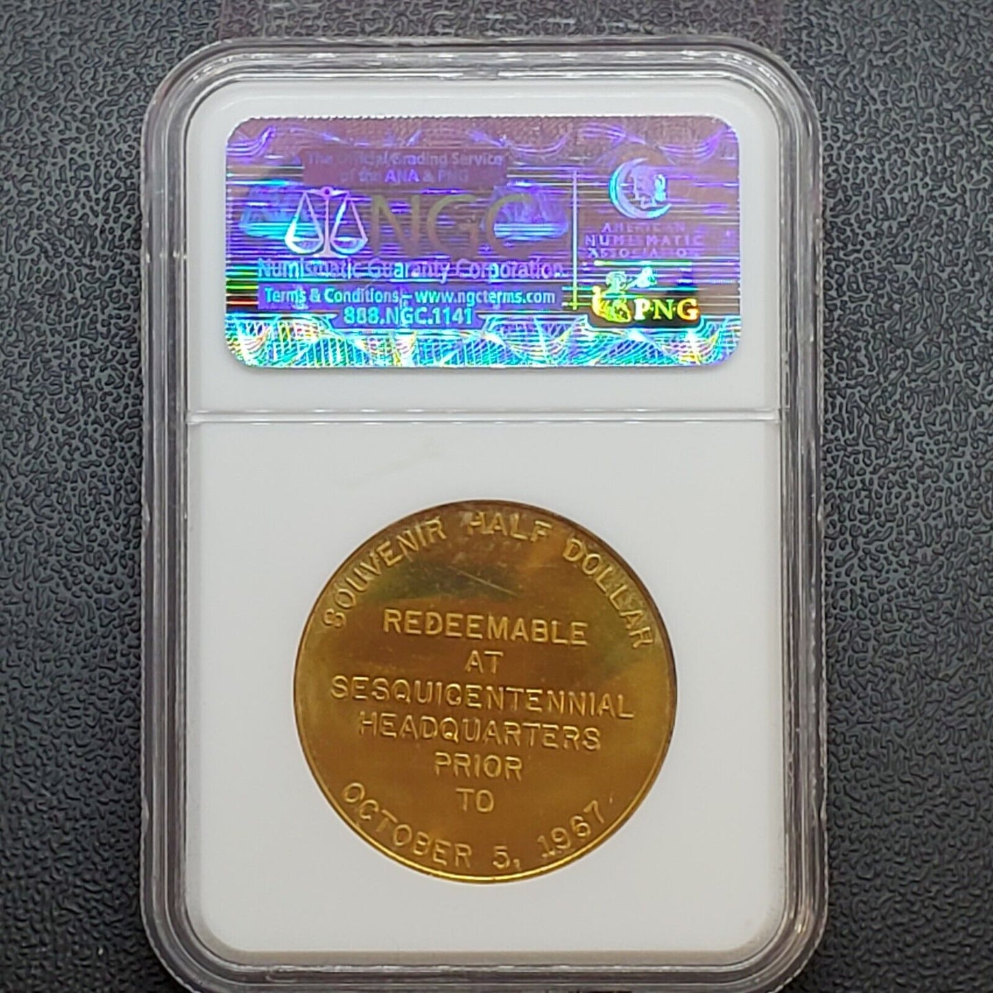 1967 MI Brass 34mm Utica Sesquicentennial NGC Token MS65 Gem BU Certified