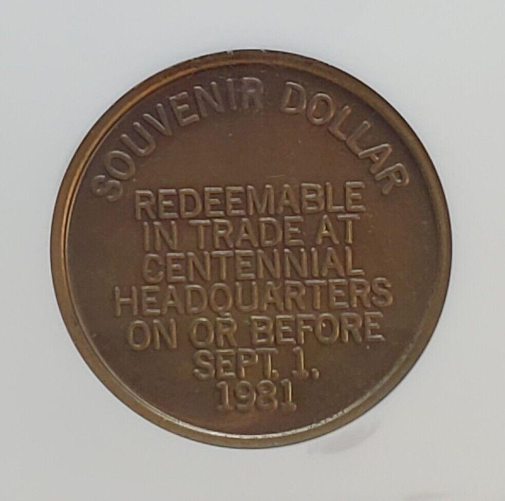 1981 MO Good for $1 GLENDIVE CENTENNIAL NGC Medal MS65 Bronze So Called Dollar