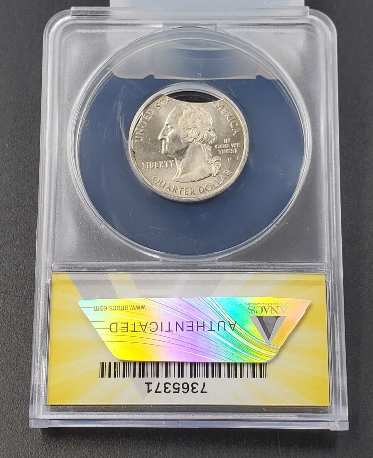 2005 P 25c OREGON Quarters ANACS MS62 DBL CURVED CLIP Weight 5.03 Grams Error