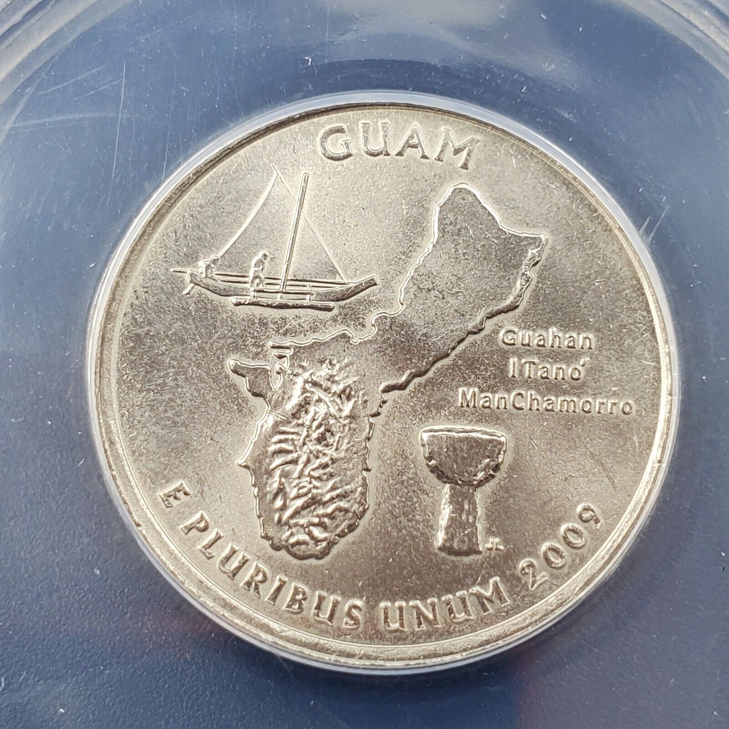 2009 D 25c Guam Territory Quarter ANACS MS66 SATIN FINISH SMS