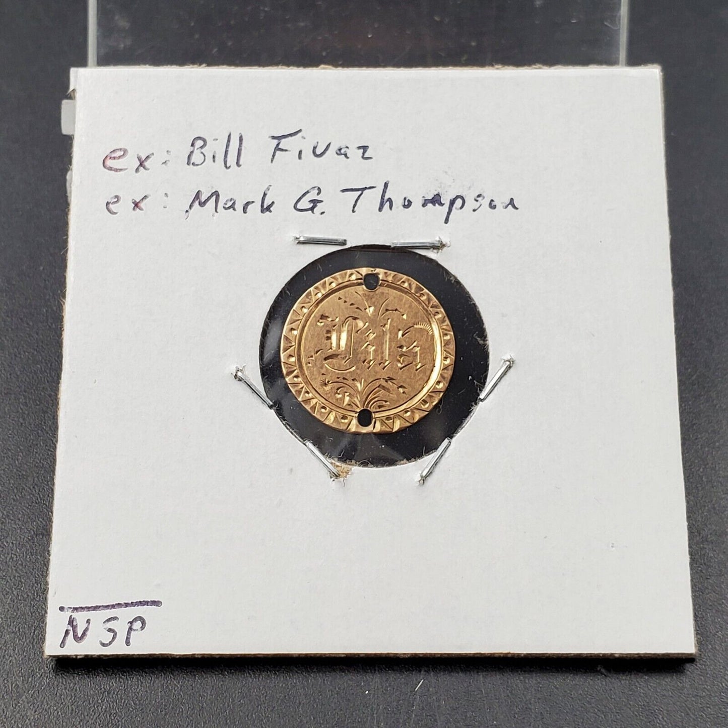 Monogram Love token on US $1 Gold Coin Pendant Holed Lighthouse design
