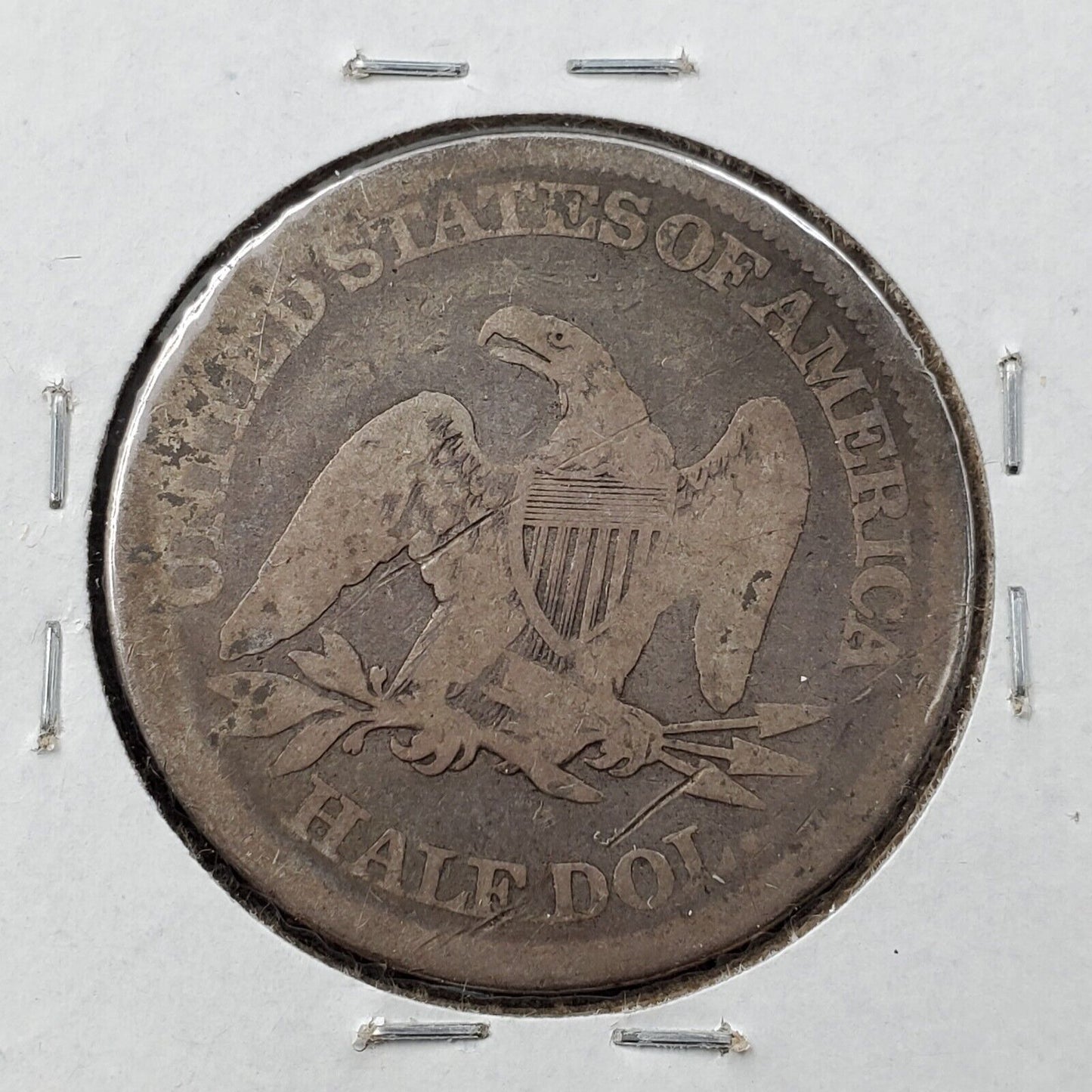 1858 P Seated Liberty Silver Half Dollar 50c Good G Circ