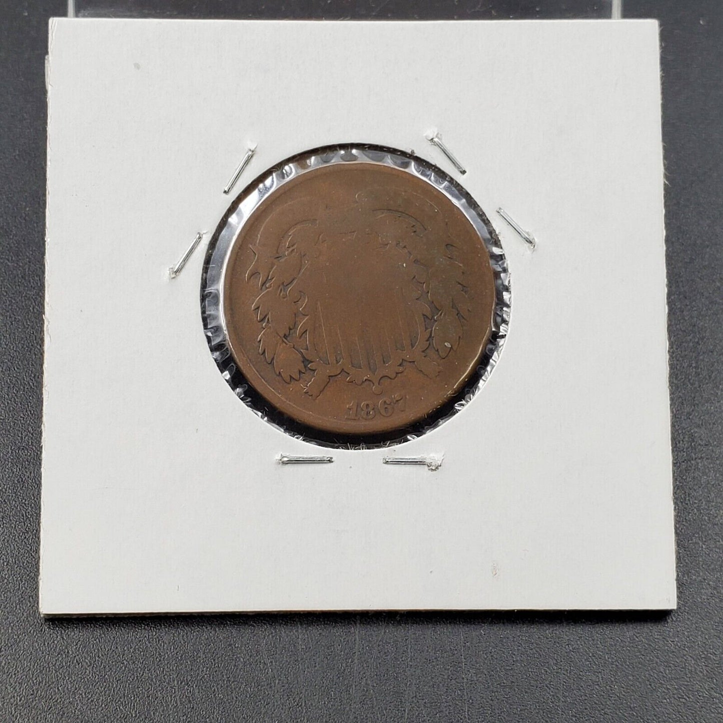 1867 LM 2C Two Cent Copper Coin Choice AG About Good Full Date